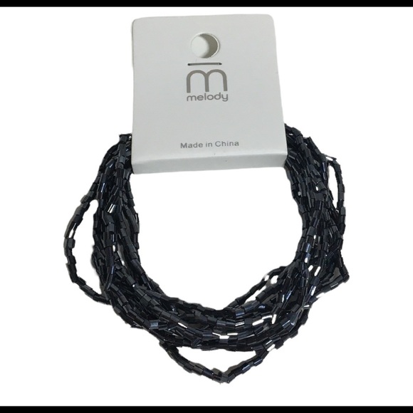 BLUE metallic beaded bracelet - Picture 3 of 6